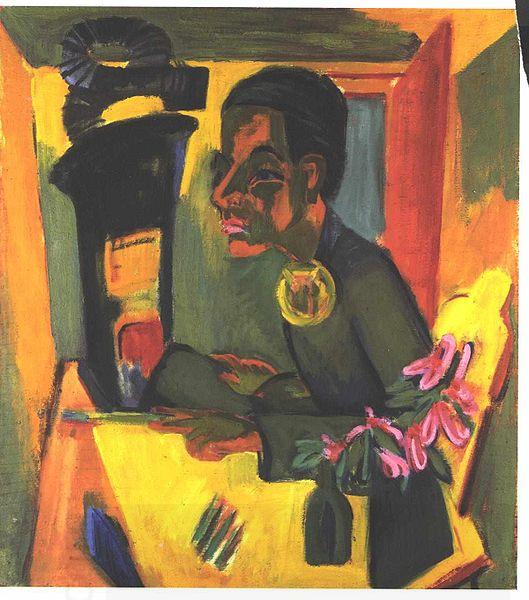 Ernst Ludwig Kirchner Selfportrait with easel China oil painting art